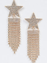 Load image into Gallery viewer, Star Shape Rhinestone Tassel Earrings