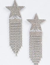 Load image into Gallery viewer, Star Shape Rhinestone Tassel Earrings