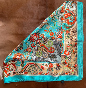 Turquoise That 70's Show Paisley Wild Rag