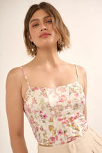 Load image into Gallery viewer, Floral Corset Style Cropped Cami Top