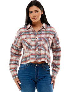 Cropped Flannel Shirt