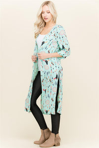 Steer Head Print Kimono