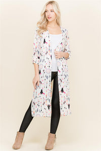 Steer Head Print Kimono