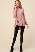 Load image into Gallery viewer, Sequin Contrast Long Sleeve Tunic