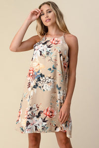 Floral Chic Halter Dress