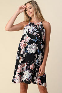 Floral Chic Halter Dress