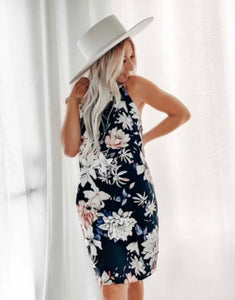 Floral Chic Halter Dress